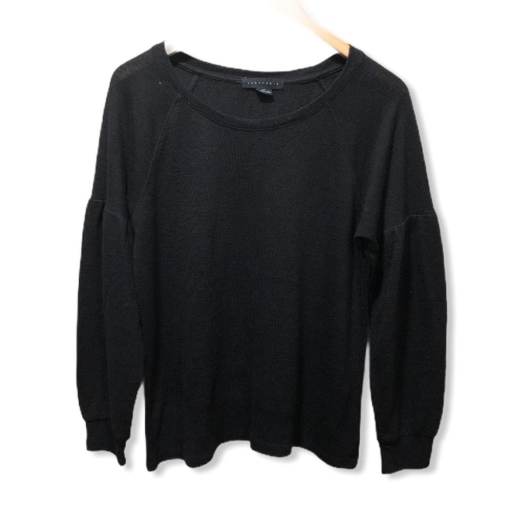 {Sanctuary} Black Balloon Sleeve Sweater